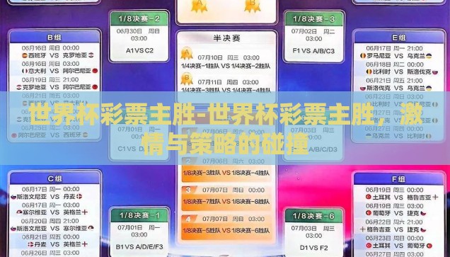 世界杯彩票主胜-世界杯彩票主胜，激情与策略的碰撞