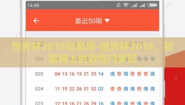 世界杯2018彩票网-世界杯2018，彩票网上的激情与梦想