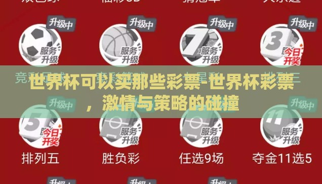 世界杯可以买那些彩票-世界杯彩票，激情与策略的碰撞