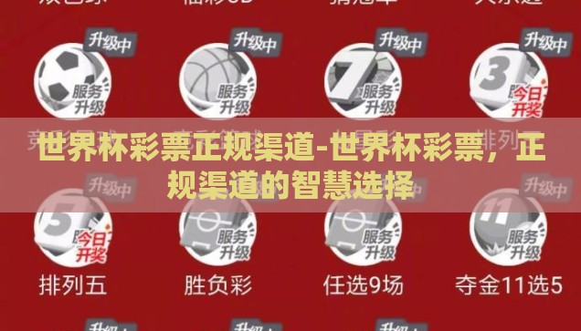 世界杯彩票正规渠道-世界杯彩票，正规渠道的智慧选择