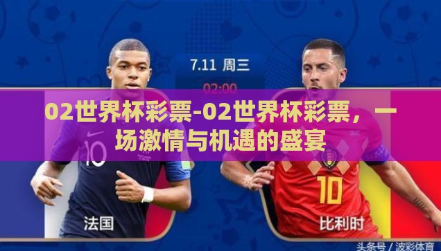 02世界杯彩票-02世界杯彩票，一场激情与机遇的盛宴