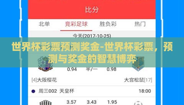 世界杯彩票预测奖金-世界杯彩票，预测与奖金的智慧博弈
