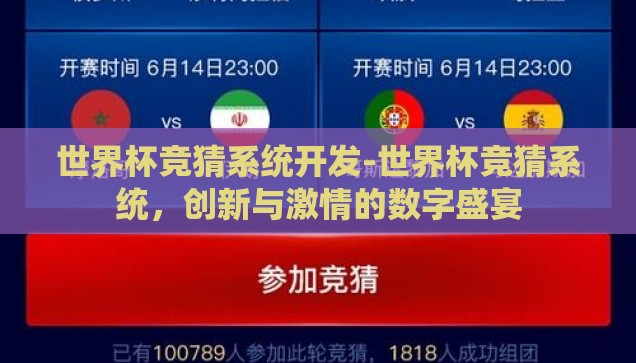 世界杯竞猜系统开发-世界杯竞猜系统，创新与激情的数字盛宴