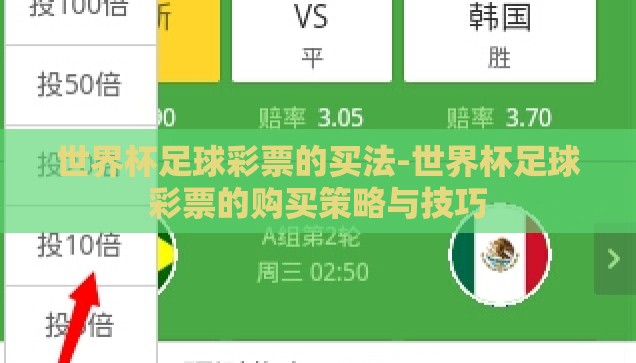 世界杯足球彩票的买法-世界杯足球彩票的购买策略与技巧
