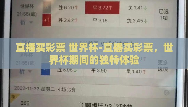 直播买彩票 世界杯-直播买彩票，世界杯期间的独特体验