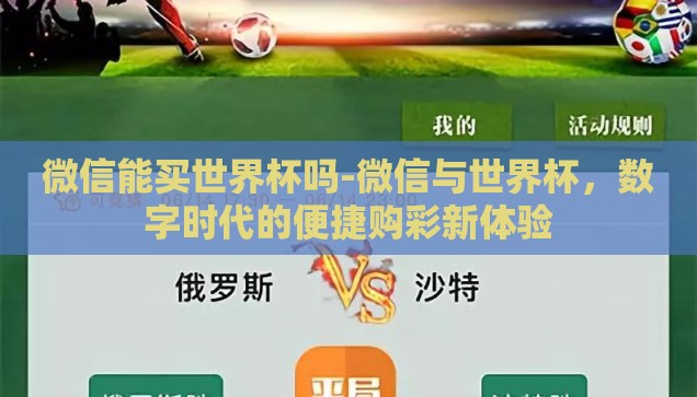 微信能买世界杯吗-微信与世界杯，数字时代的便捷购彩新体验