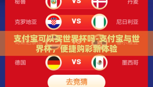 支付宝可以买世界杯吗-支付宝与世界杯，便捷购彩新体验