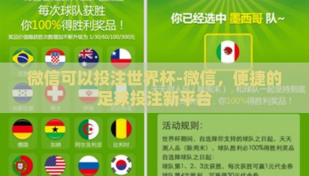 微信可以投注世界杯-微信，便捷的足球投注新平台