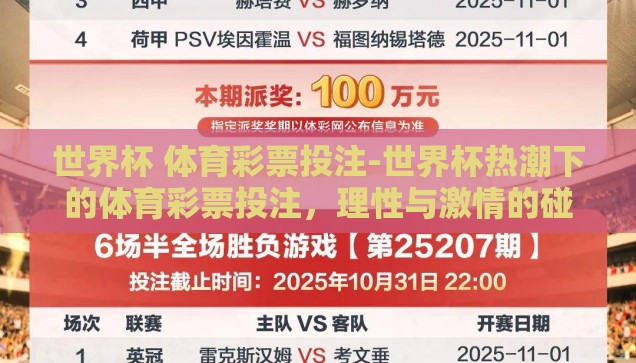 2018世界杯 彩票-2018世界杯，彩票背后的激情与梦想