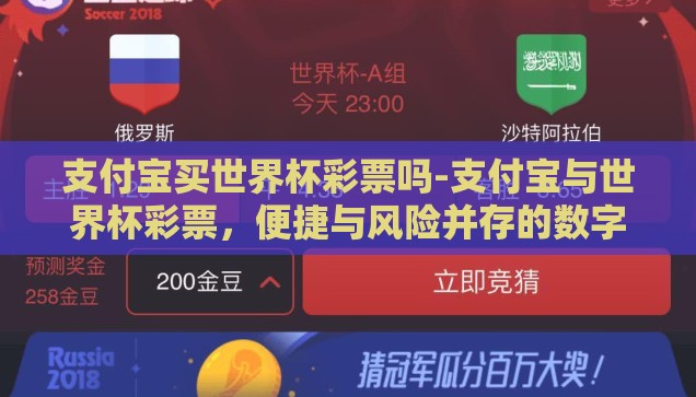 支付宝买世界杯彩票吗-支付宝与世界杯彩票，便捷与风险并存的数字娱乐新选择