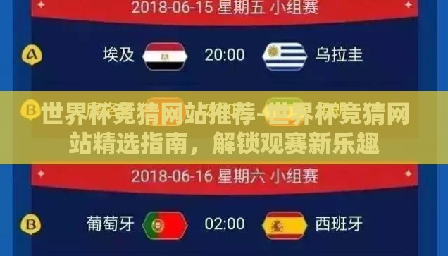 世界杯竞猜网站推荐-世界杯竞猜网站精选指南，解锁观赛新乐趣