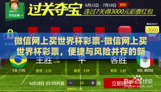 微信网上买世界杯彩票-微信网上买世界杯彩票，便捷与风险并存的新选择