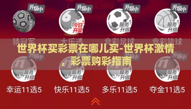 世界杯买彩票在哪儿买-世界杯激情，彩票购彩指南