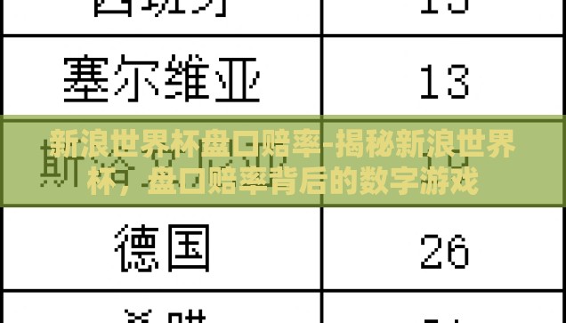 世界杯体彩竞猜怎么玩-世界杯体彩竞猜，解锁足球激情与智慧博弈的双重体验